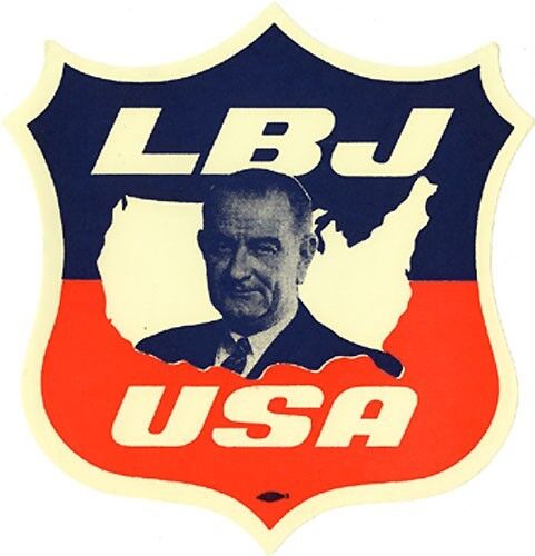 1964 Lyndon Johnson LBJ USA Campaign Window Sticker (4179)