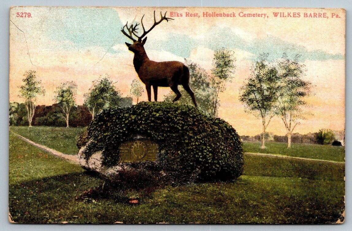Elks Rest  Hollenback Cemetery  Wilkes Barre  Pennsylvania  Postcard  1909