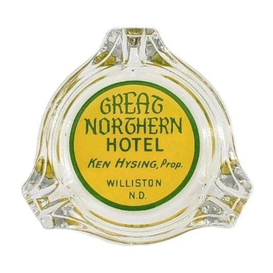 Vintage Ashtray / Great Northern Hotel / Ken Hysing / Williston North Dakota ND Vintage Ashtray / Great Northern Hotel / Ken Hysing / Williston North Dakota ND