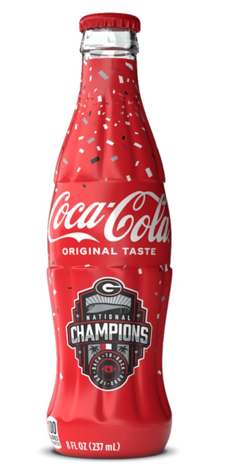 Georgia Bulldogs 2022 National Championship Coca-Cola Glass Bottle Back to Back