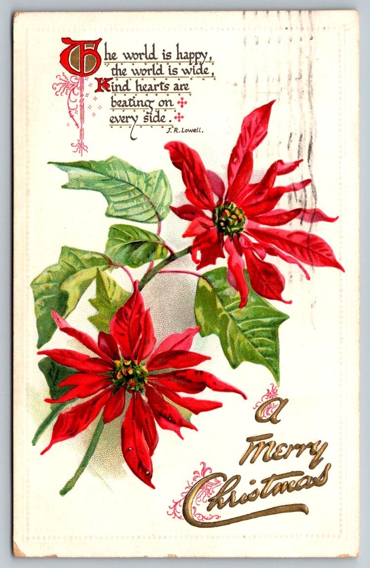 1912 A Merry Christmas Westfield New York Cancel Postcard 1912 A Merry Christmas Westfield New York Cancel Postcard