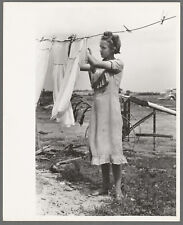 Old Photo, 1930's Hanging up clothes near Warner, Oklahoma 58025440 picture