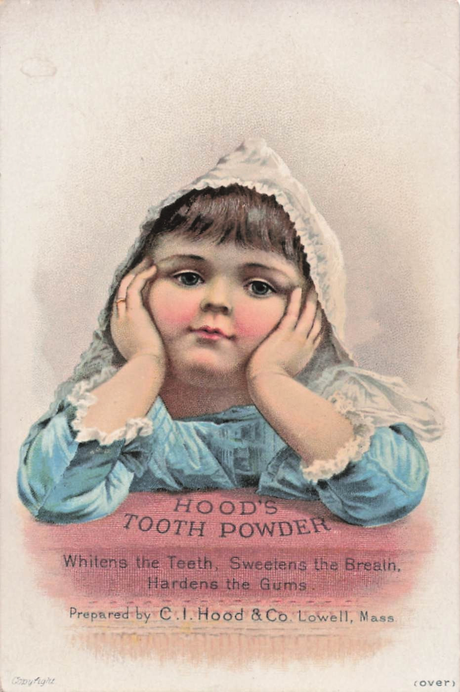 Tooth Powder Victorian Antique Hood\'s Tooth Powder Victorian Trade Card Dental Lowell MA for ...