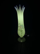 VINTAGE WESTMORE LAND HAND PAINTED  manganese MILK GLASS VASE picture