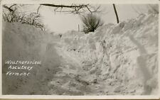 Deep Snow Plowed Road Weathersfield Ascutney VT RPPC Real Photo Postcard B37 picture