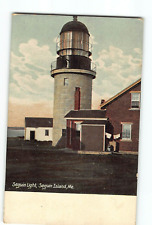 Old Vintage 1913 Postcard of Seguin Light Seguin Island Maine picture