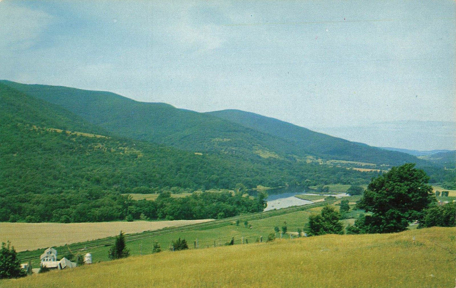 Postcard Pownal Valley SW Gateway to Vermont from Massachusetts on U.S. Route 7
