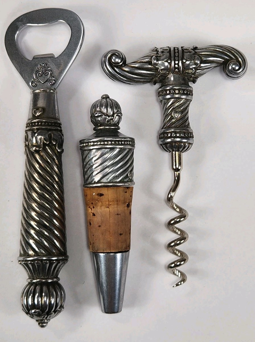 BRIGHTON CELEBRATION BAR SET: Corkscrew, Bottle Opener, Wine Stopper BRIGHTON CELEBRATION BAR SET: Corkscrew, Bottle Opener, Wine Stopper