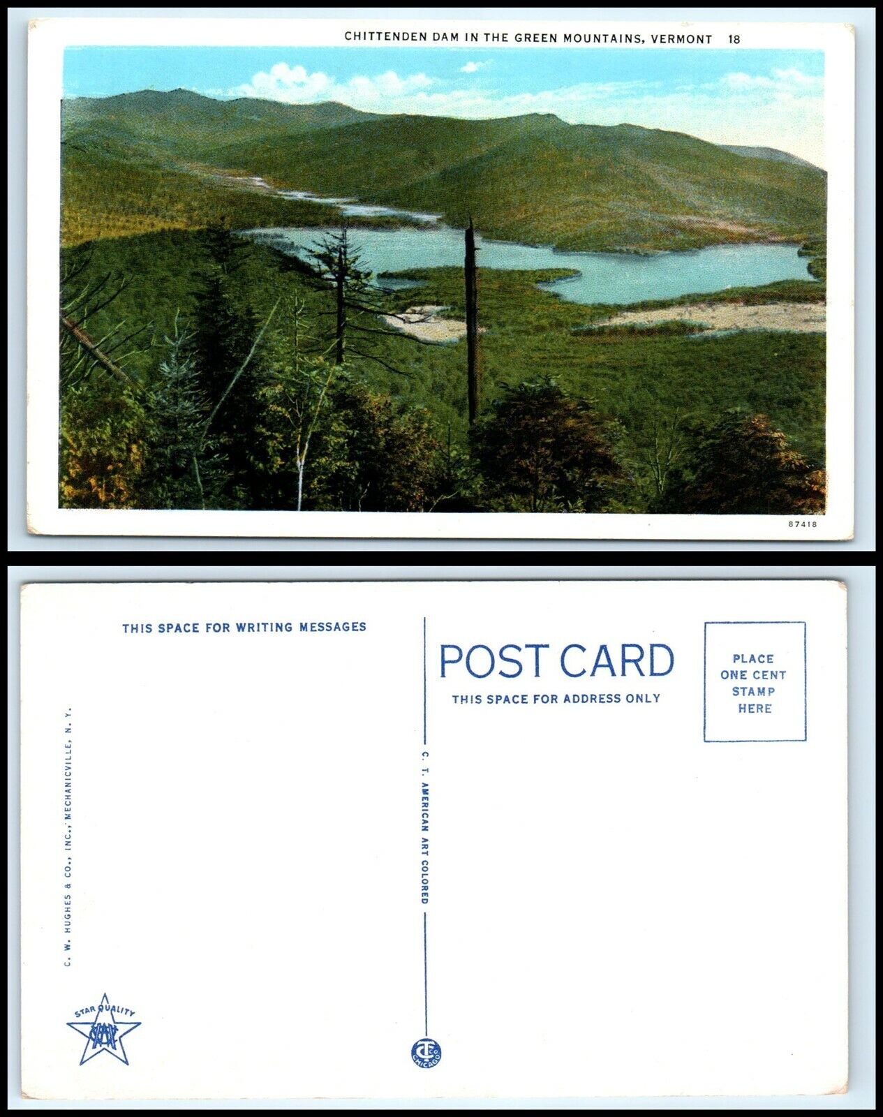 VERMONT Postcard - Chittenden Dam S23