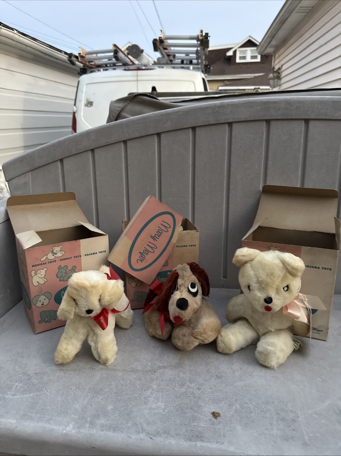 Set Of 3 Mary Meyer Townshend Vt. 1950s Original Box. Boxes Rough Shape Set Of 3 Mary Meyer Townshend Vt. 1950s Original Box. Boxes Rough Shape