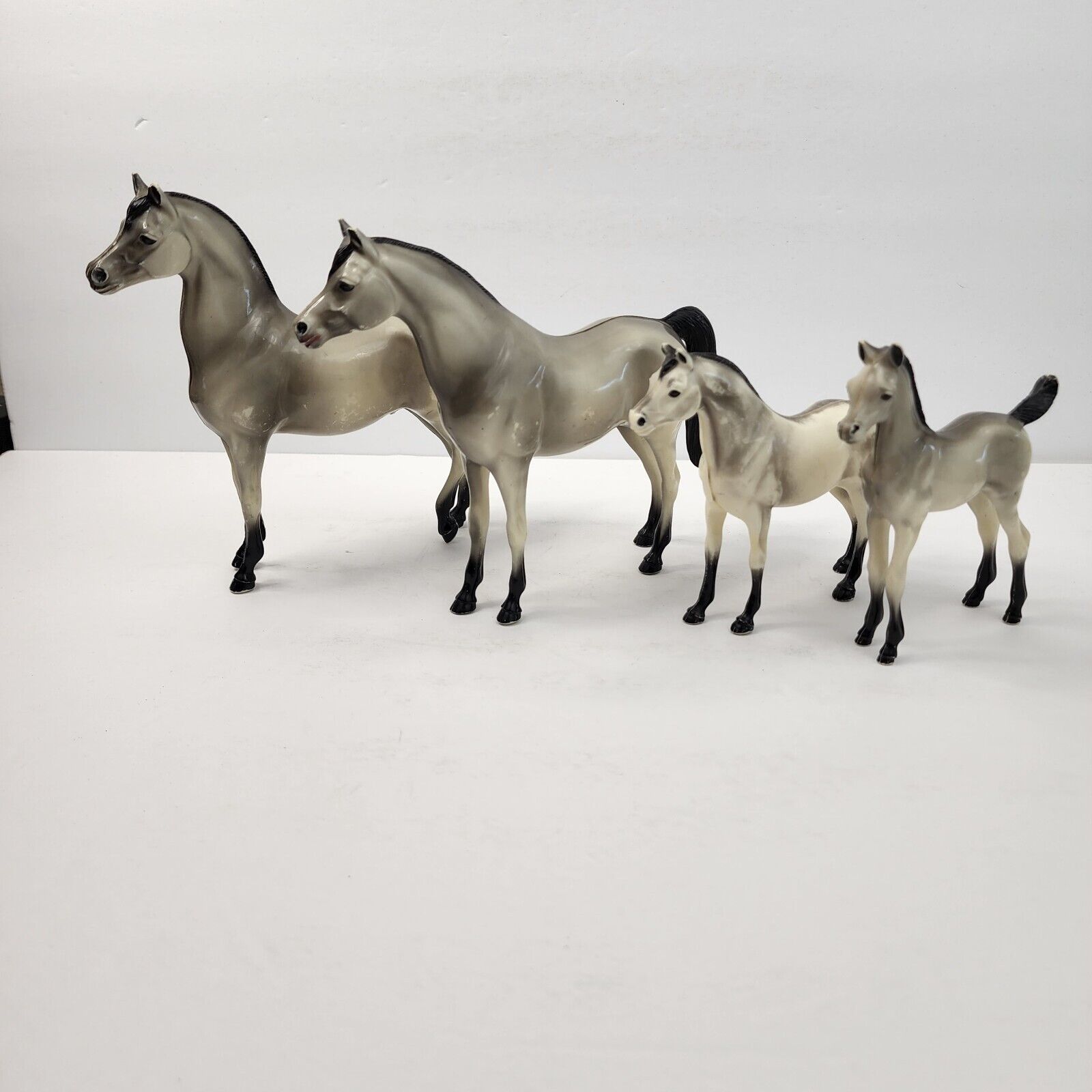 Hartland Plastics Horse Figurines Lot of 4 Arabian Grey Mare Foal Vintage