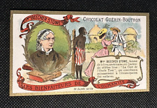 1900s Guerin Boutron *Harriet Beecher Stowe* Chocolat Paris Chromos Trade Card picture