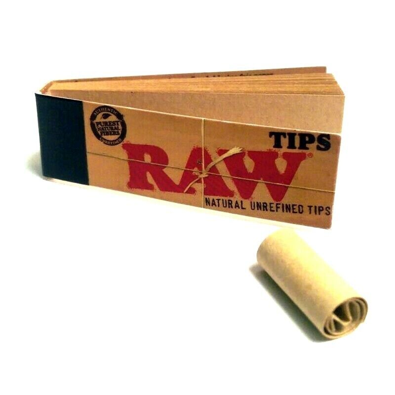 Raw Tips Raw Naturally Unrefined Rolling Paper Filter Tips 50 Count USA SHIPPED