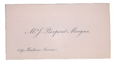 ORIGINAL, J P MORGAN CALLING CARD, VICTORIAN, MADISON AVENUE, 1800s, BANKING picture