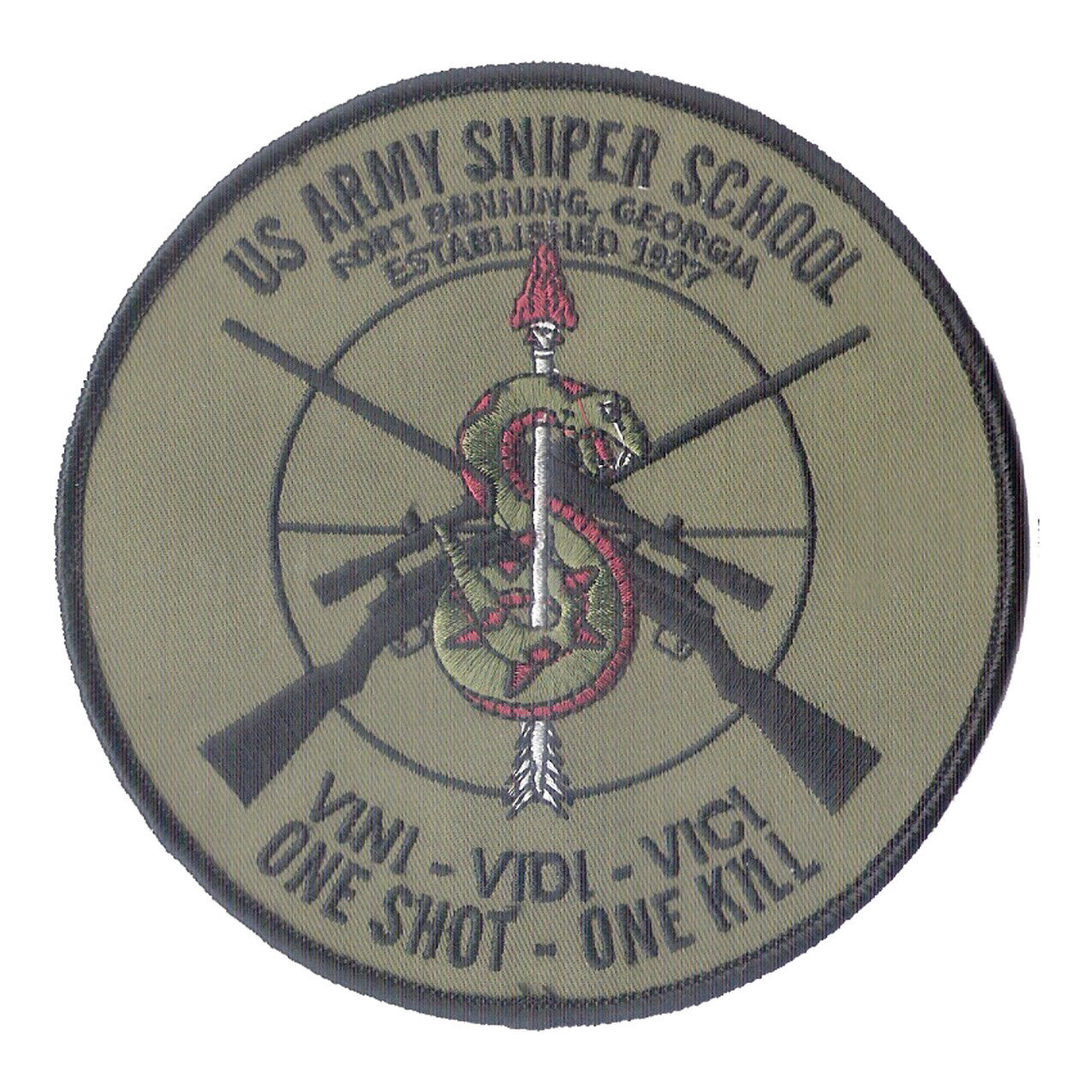 US Army Sniper School OD embroidered patch 5\