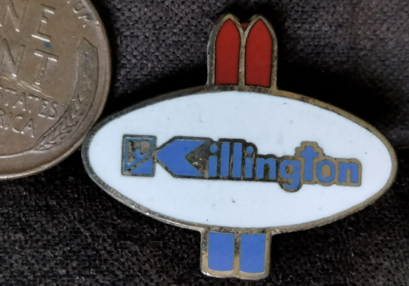 Vintage Killington Ski Resort Vermont Travel Souvenir Pin Badge