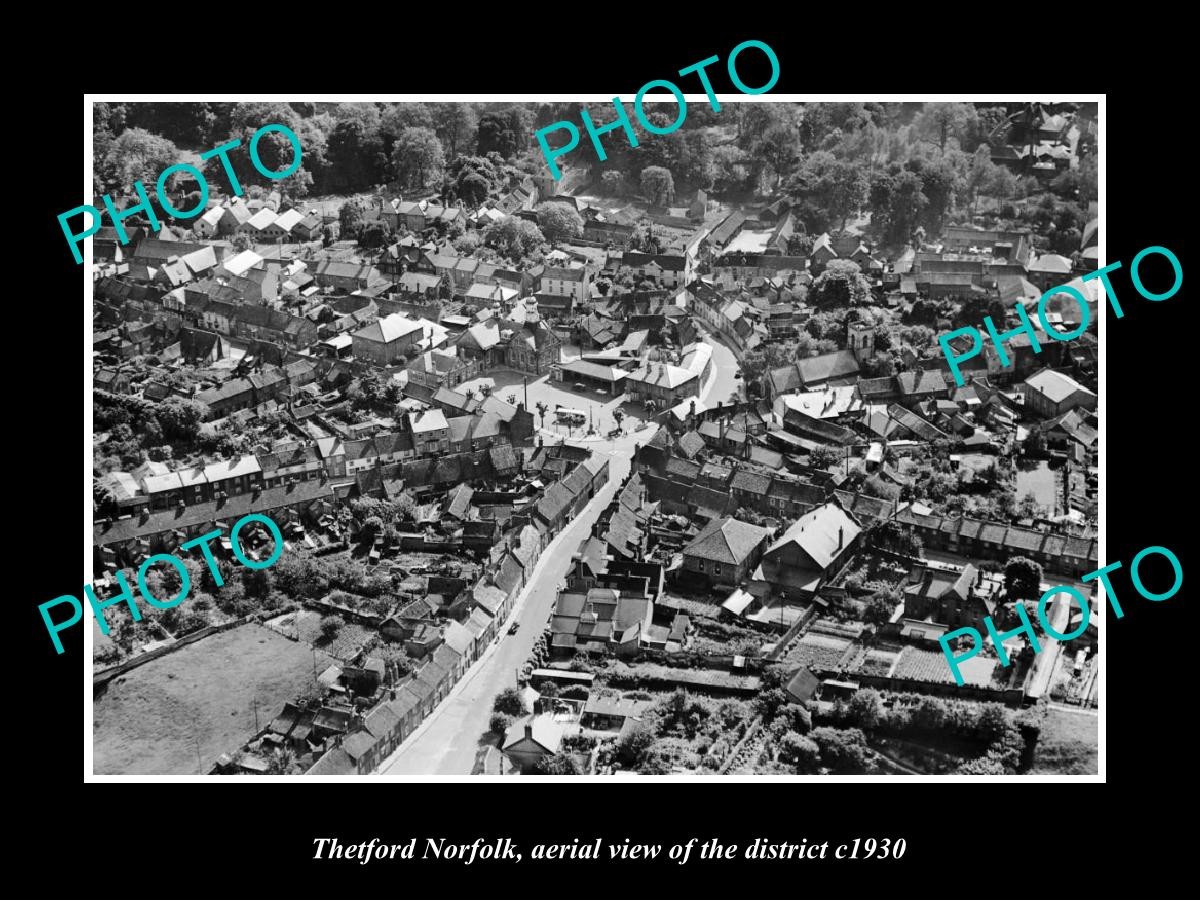 Thetford England Aerial View Of District c1930 2 Old Large Historic Photo Thetford England Aerial View Of District c1930 2 Old Large Historic Photo