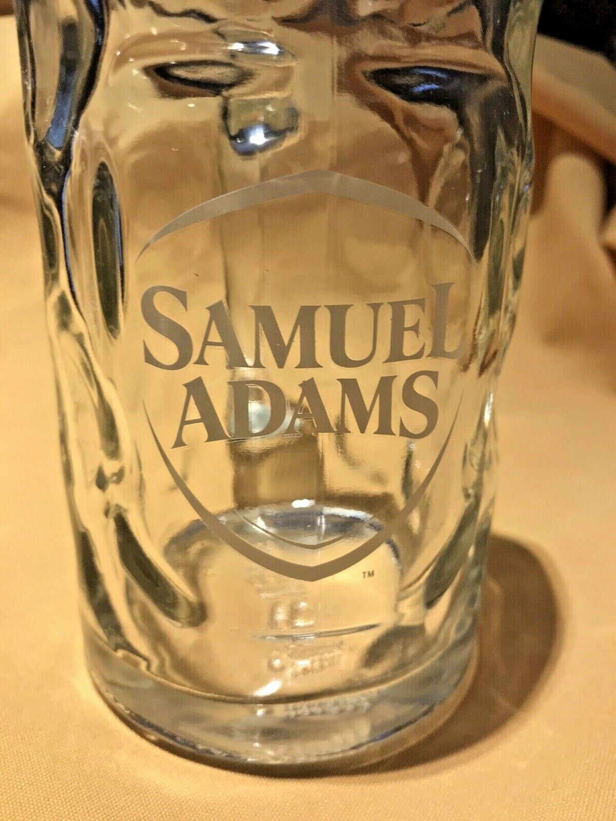 NOS Samuel Adams Beer Mug Stein, Glass, 1/2 Liter +, Nice Heavy Glass \