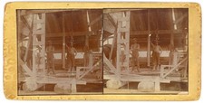 INDIANA STEREOVIEW - Montpelier - Construction Workers - 1890s RARE picture
