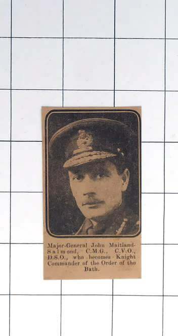 1919 Maj Gen John Maitland Salmond Becomes Knight Commander Order Of The Bath
