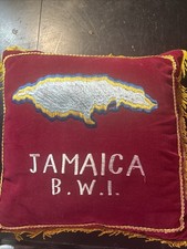 Vintage Mid-century Souvenir Pillow From Jamaica  picture