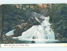 Pre-Chrome WATERFALL SCENE Orange - Near Amherst & Worcester MA AG4389 picture
