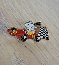 Vintage Snoopy Woodstock Racing Pin hard to find collectible race car driving picture