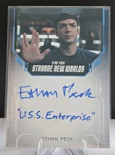 2023 Star Trek Strange New Worlds S1 Ethan Peck Auto Inscription USS Enterprise picture