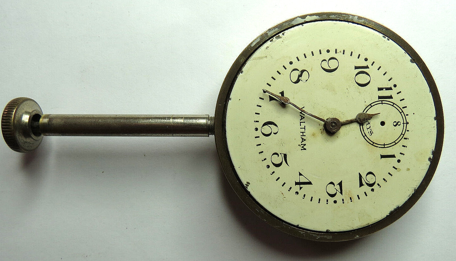 Antique WALTHAM 8 Days Car Clock PARTS OR REPAIR
