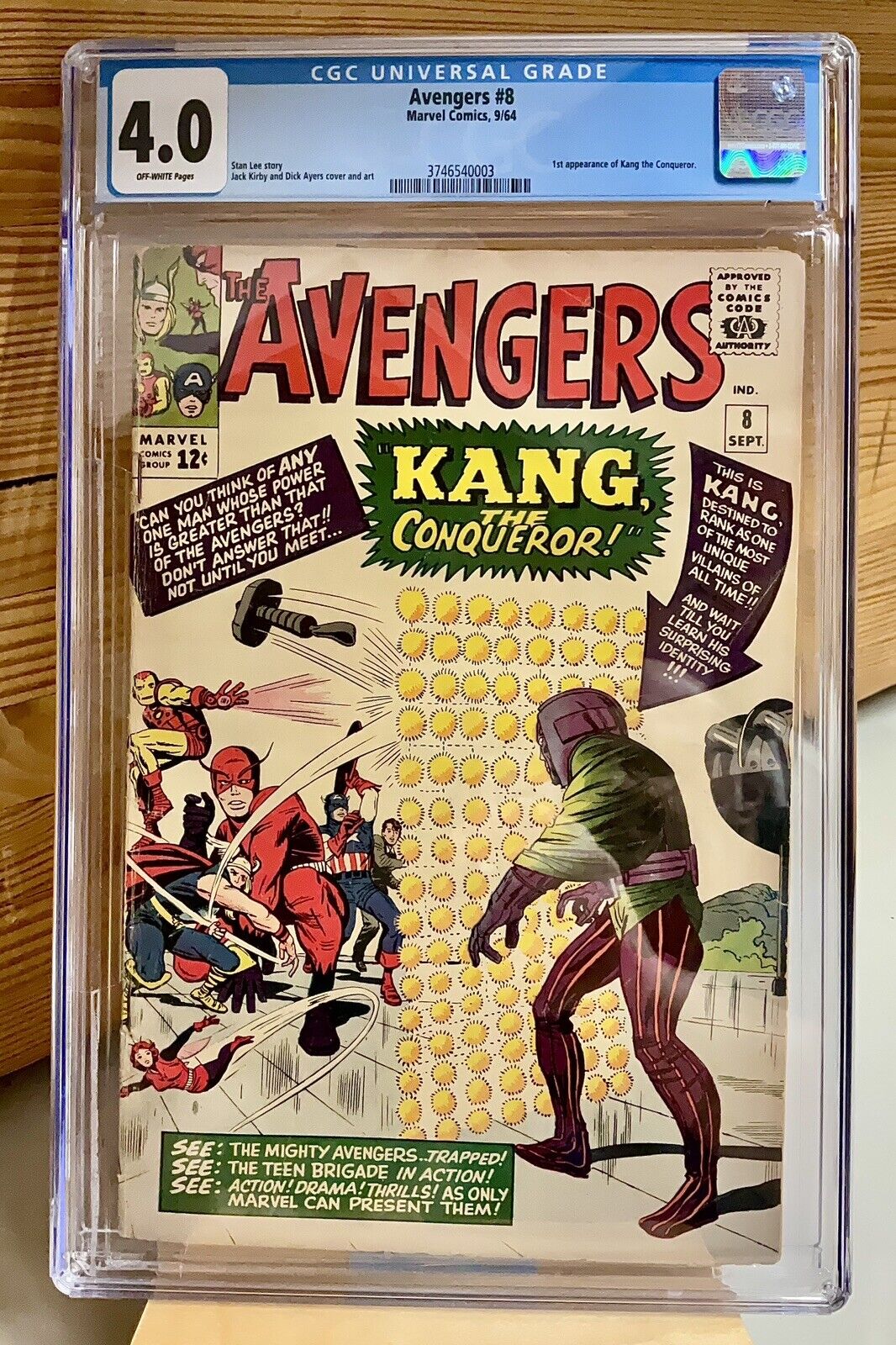 Marvel- Avengers #8 (1964) CGC 4.0 Universal. 1st Kang the Conqueror Lee & Kirby