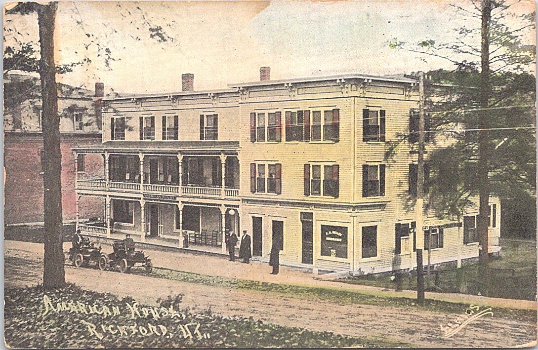Lithograph Richford VT Street View American House 1911 Lithograph Richford VT Street View American House 1911
