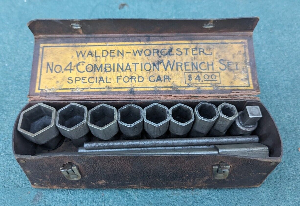 Walden Worchester No. 4 Combination Wrench Set in Original Box Special Ford Car