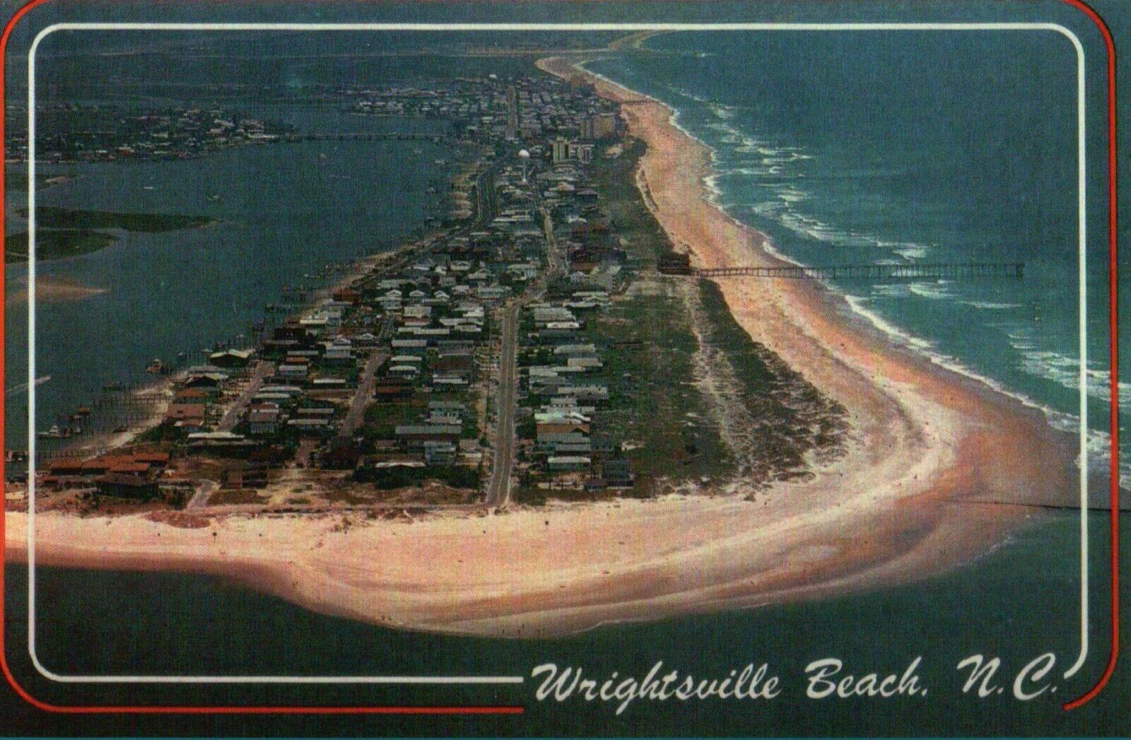 Wrightsville Beach, North Carolina Aerial NC, Resort near Wilmington - Postcard