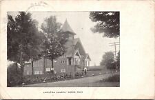 Hiram Ohio~Christian Church~Man in Front Yard~c1910 B&W Postcard picture