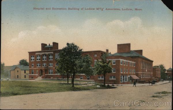 1909 Hospital and Recreation Building of Ludlow Mfg Associates,MA Massachusetts