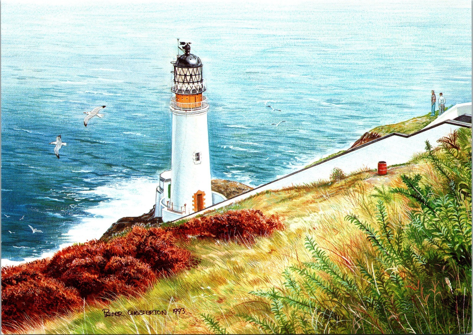 Postcard Isle Of Man UK Maughold Head Lighthouse A/S Painting By P. Chesterton Postcard Isle Of Man UK Maughold Head Lighthouse A/S Painting By P. Chesterton