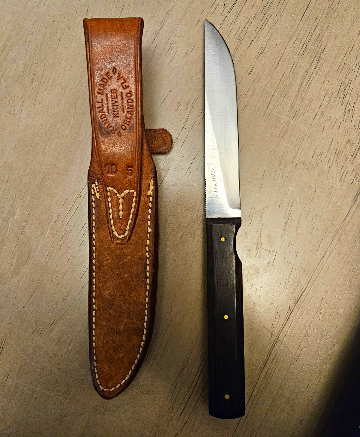 Randall Made Model 10-5 Fisherman Knife Custom, Sheath, Vintage 1970 Randall Made Model 10-5 Fisherman Knife Custom, Sheath, Vintage 1970