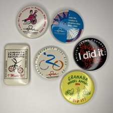 Cycling race pin badges collection job lot multi size London Brighton Granada picture