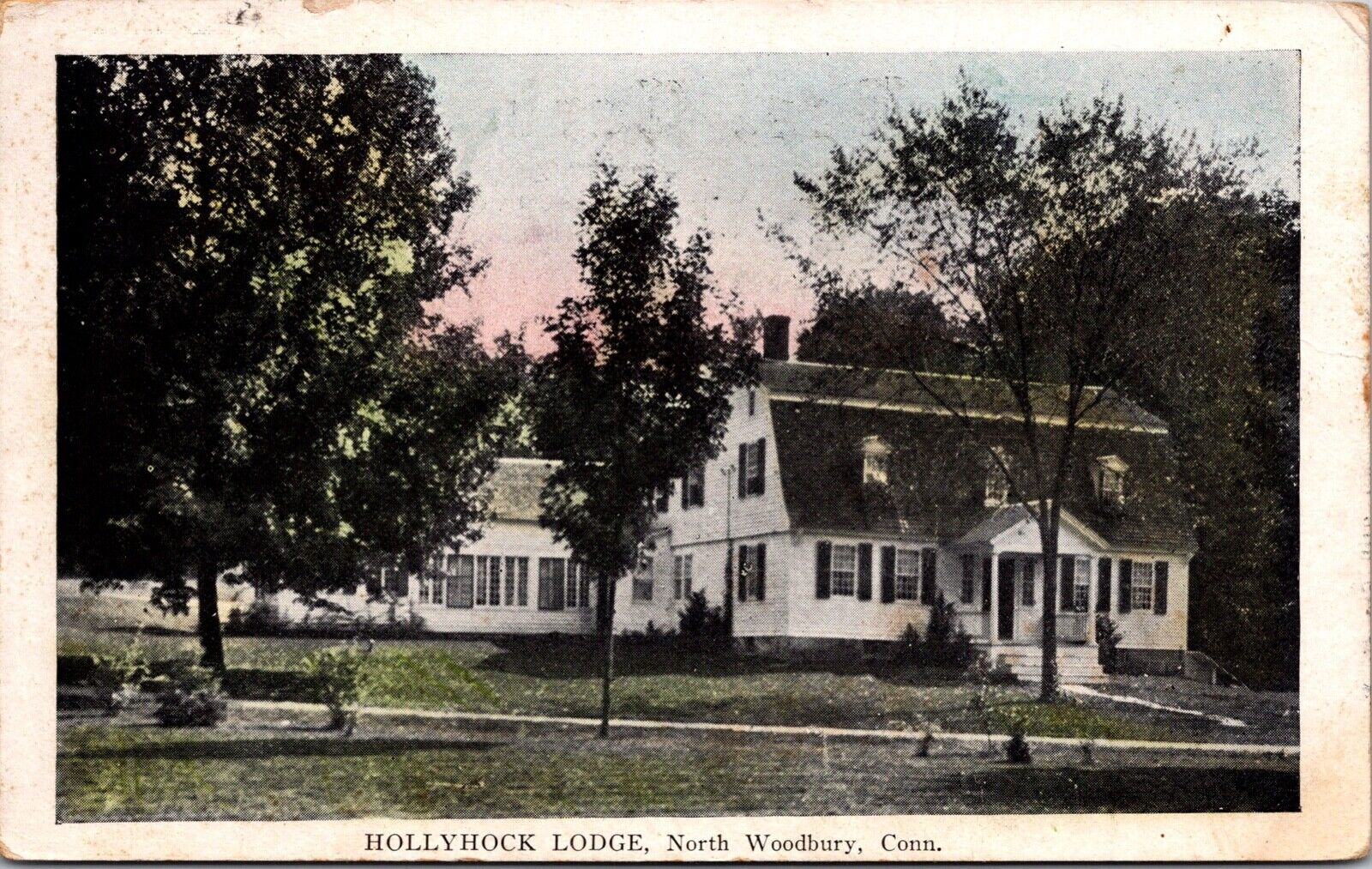Postcard Hollyhock Lodge in North Woodbury, Connecticut~2734