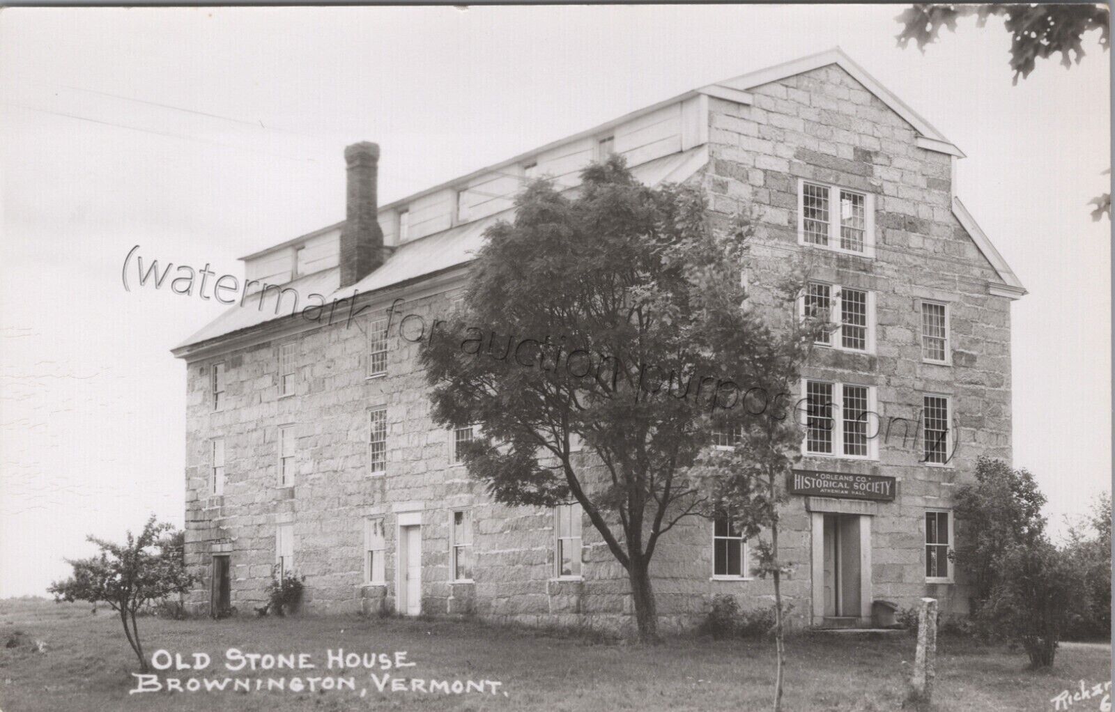 Brownington, VT - School House RPPC - Vintage Vermont Real Photo Postcard