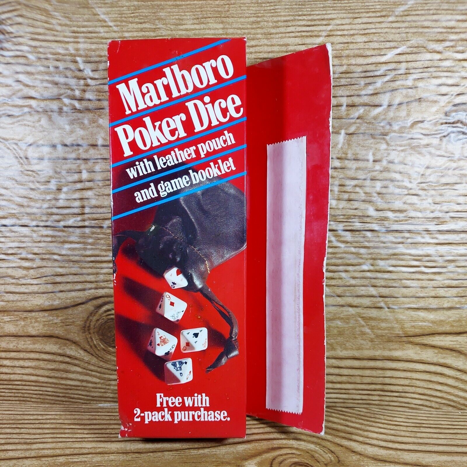Vintage Marlboro Poker Dice With Leather Pouch And Game Booklet New 1990 