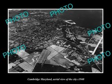 Cambridge Maryland Aerial View Of The City c1940 1 Large Historic Old Photo picture