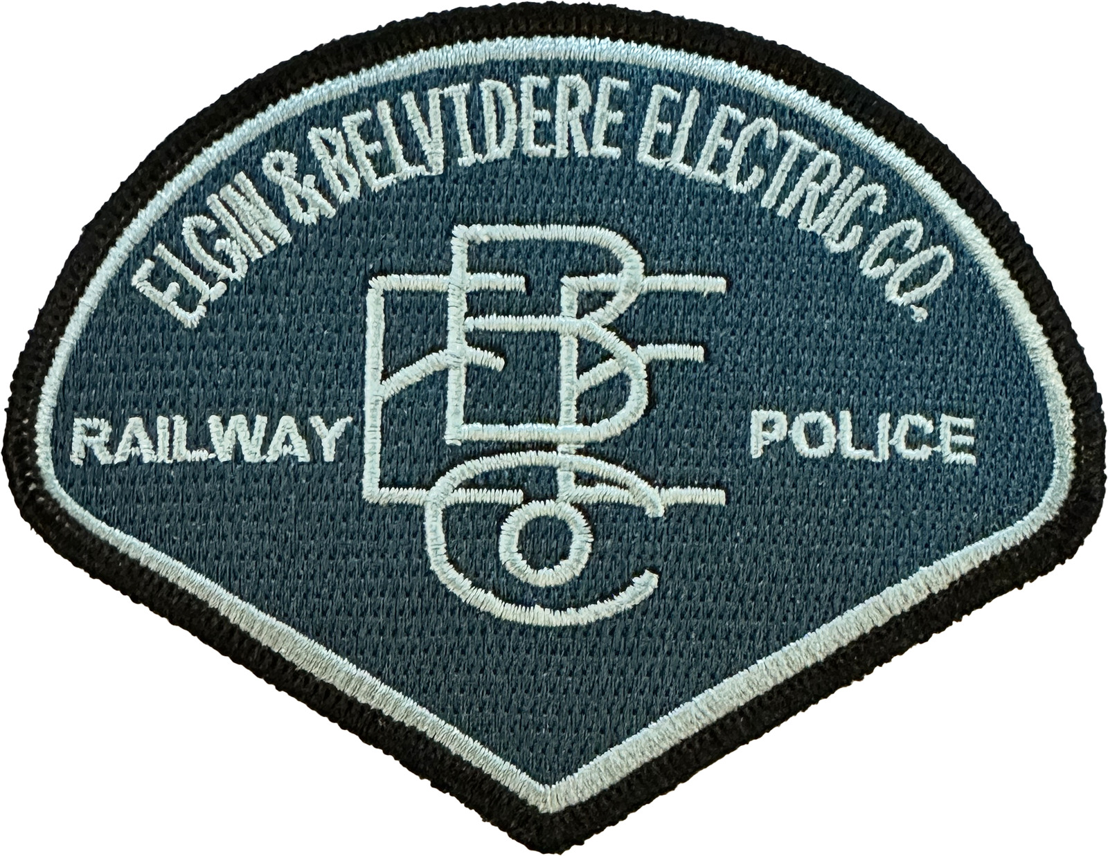 ELGIN & BELVIDERE ELECTRIC COMPANY RAILWAY POLICE DEPARTMENT SHOULDER PATCH: ...