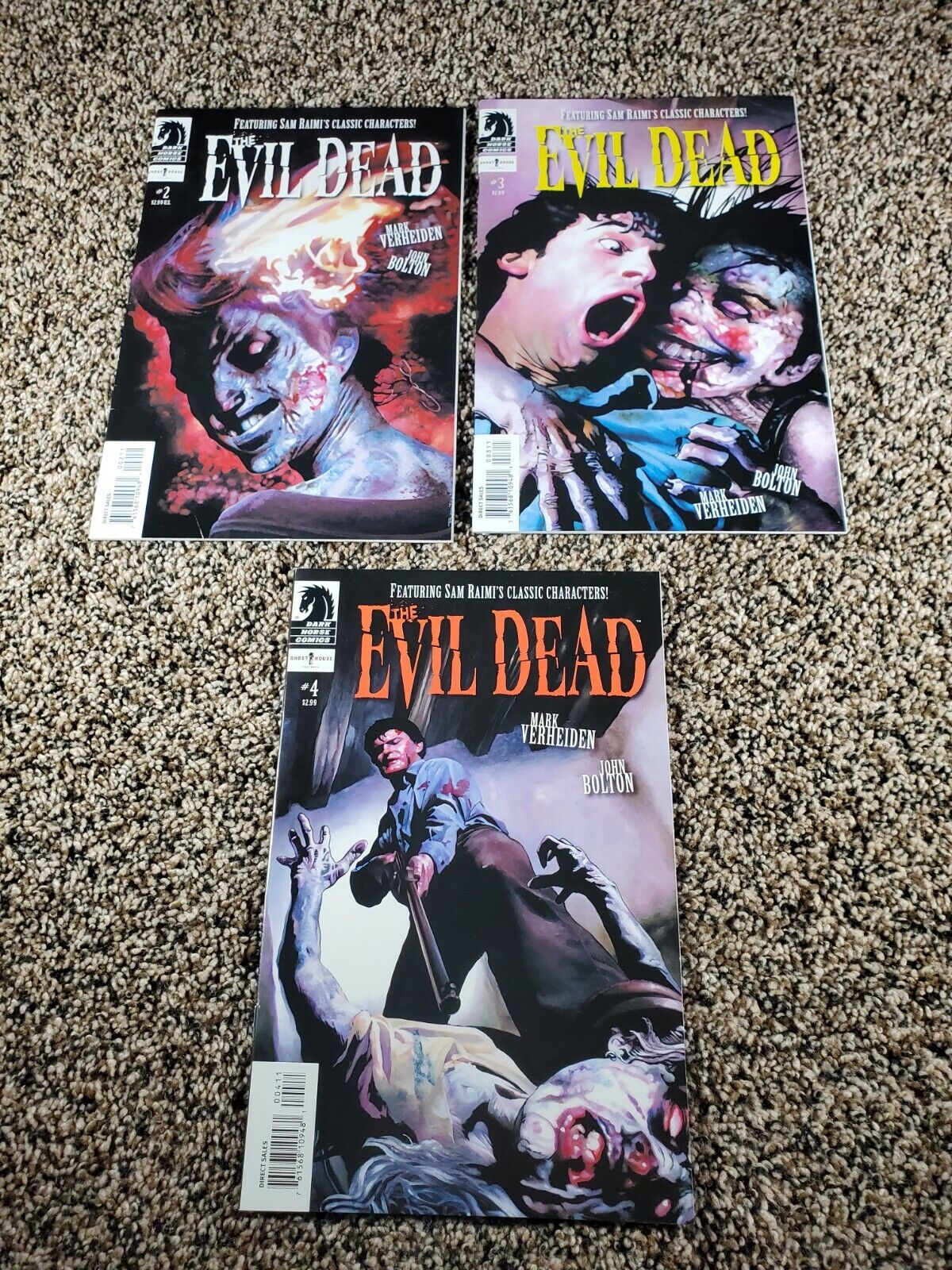 The Evil Dead #2 -4 Dark Horse comic, Sam Raimi, Mark Verheiden, Jogn Bolton