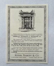 Antique 1921 Kidder Peabody AT&T Stock Investment Print Ad Finance History picture