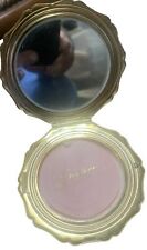 Stratton Brass Powder Compact Makeup Mirror Gold Tone Case Cover Vintage picture