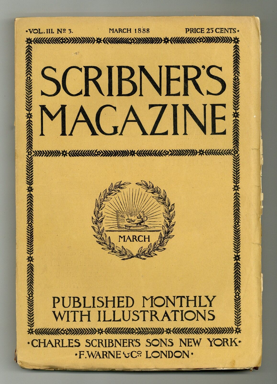 Scribner's Magazine Mar 1888 Vol. 3 #3 VG+ 4.5
