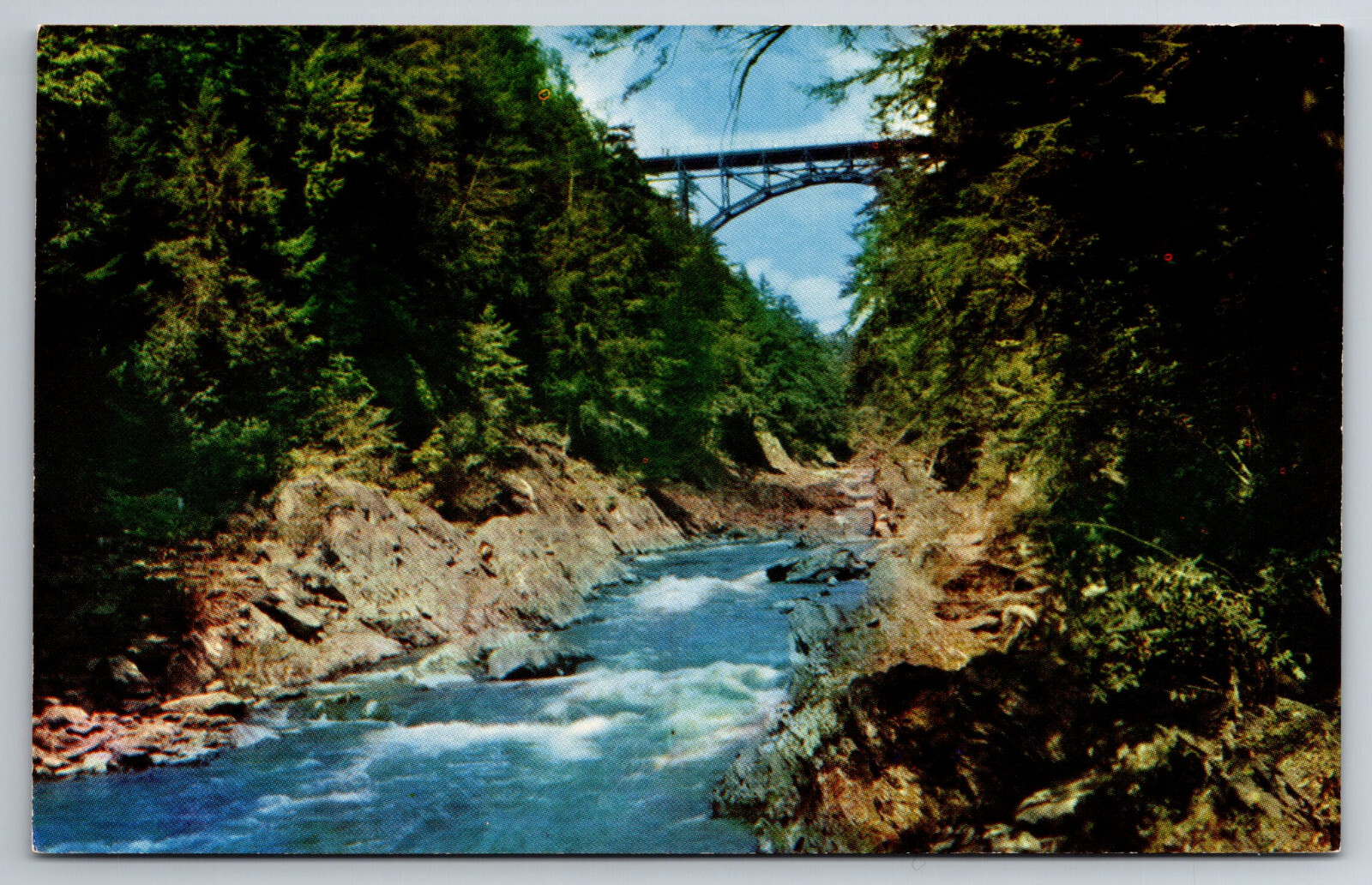 Vintage Postcard VT Quechee Gorge at Quechee U.S. Route 4 Bridge Chrome -12757 Vintage Postcard VT Quechee Gorge at Quechee U.S. Route 4 Bridge Chrome -12757