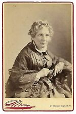 Vintage Napolean Sarony Cabinet Card Photograph. Harriet Beecher Stowe. picture