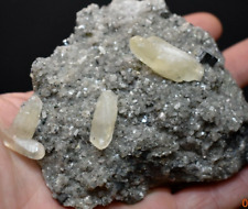 Calcite on Dolomite with Minor Chalcopyrite and Galena - Fletcher Mine, MO picture